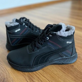 Зимние мужские ботинки черные спортивные прошитые теплые. Добротный вариант! Про. . фото 2