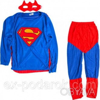 
Костюм для мальчика на утренник Супермен
В наборе: кофта, брюки, маска. 
Размер. . фото 1