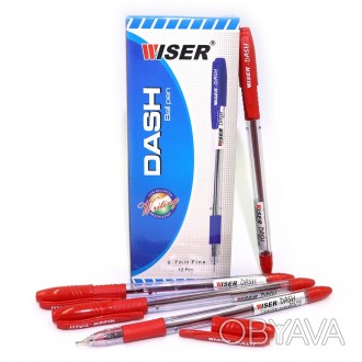 Ручка масляна Wiser "Dash 0,7 мм з грипом червона dash-rd. . фото 1