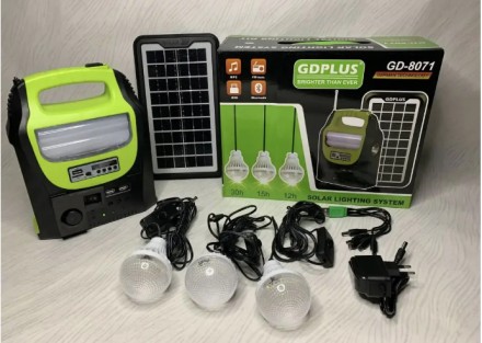 Портативная солнечная автономная система Solar GDPlus GD-8071 + FM радио + Bluet. . фото 11