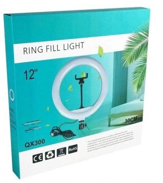 Головними перевагами кільцевої лампи Ring Fill Light QX-300 30см є її низька цін. . фото 3