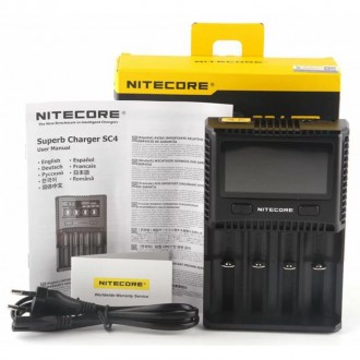 Зарядний пристрій Nitecore SC4 для акумуляторів (Ni-Cd Ni-Mh Li-Ion IMR LiFePO4). . фото 11