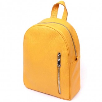 Яскравий жовтий шкіряний рюкзак міський у лаконічному, акуратному дизайні.
Гідна. . фото 7