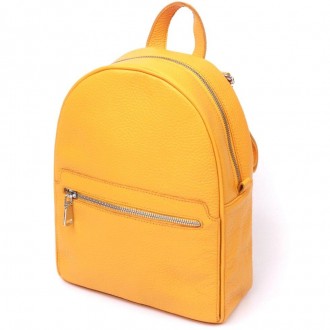 Яскравий жовтий шкіряний рюкзак класичний міський в акуратному дизайні.
Гідна як. . фото 7