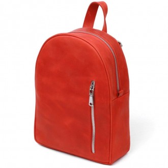 Червоний шкіряний рюкзак вінтаж casual міський у лаконічному, акуратному дизайні. . фото 7