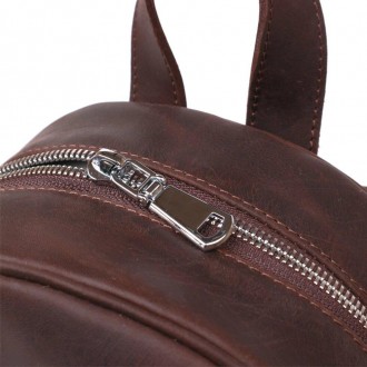 Жіночий коричневий шкіряний рюкзак вінтаж casual міський у лаконічному, акуратно. . фото 8