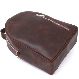 Жіночий коричневий шкіряний рюкзак вінтаж casual міський у лаконічному, акуратно. . фото 9