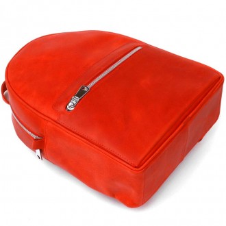 Червоний шкіряний рюкзак вінтажний кежуал у лаконічному дизайні.
Матеріал: натур. . фото 10