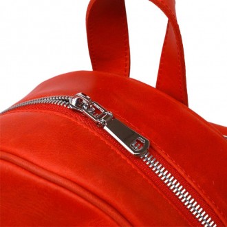 Червоний шкіряний рюкзак вінтажний кежуал у лаконічному дизайні.
Матеріал: натур. . фото 9