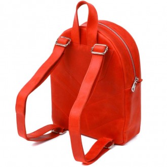 Червоний шкіряний рюкзак вінтажний кежуал у лаконічному дизайні.
Матеріал: натур. . фото 8