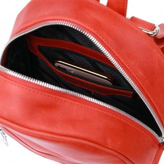 Червоний шкіряний рюкзак вінтажний кежуал у лаконічному дизайні.
Матеріал: натур. . фото 6