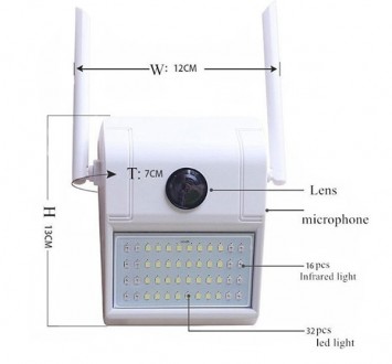 
IP-камера відеоспостереження CAMERA D2 IP-камера з датчиком руху та ліхтарем
Ву. . фото 4