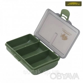 Рибальська пластикова коробка зеленого кольору Акрополіс МБ-3 на три статичних в. . фото 1