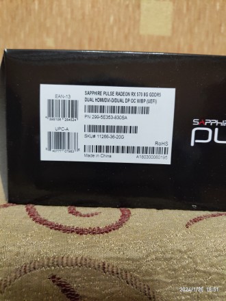 Продам свою робочу ігрову відеокарту AMD RX 570 Sapphire 8GB GDDR5. Не розбирала. . фото 4
