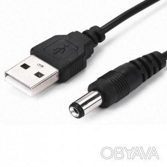 Шнур штекер USB A — штекер живлення 2,5/5,5 мм, 0,5 м, чорний
Шнур USB A — штеке. . фото 1