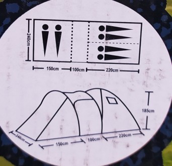 Шикарный вариант кемпинговой палатки на шесть человек.
Палатка представляет собо. . фото 3