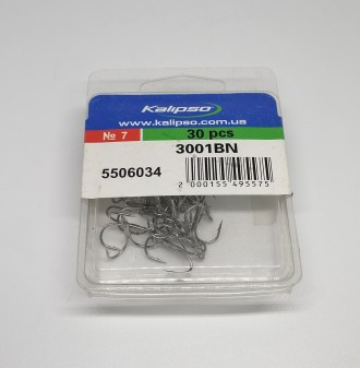 Крючки тройные Kalipso 3001BN N&deg;7 30шт. Харьков. фото 1