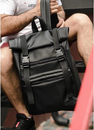 Розкладний чорний рюкзак рол виготовлений з зносостійкої, якісної, водовідштовху. . фото 7