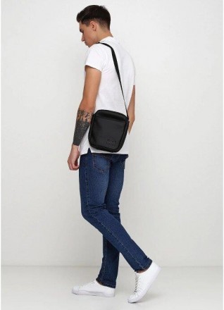 Сумка через плече, на плече, сумка-месенджер чоловіча чорна виготовлена з якісно. . фото 2