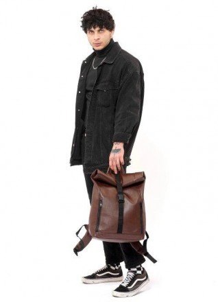 Великий рюкзак коричневий чоловічий спортивний, дорожній розкладний, для ноутбук. . фото 10