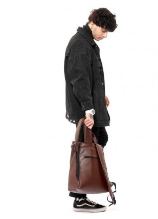Великий рюкзак коричневий чоловічий спортивний, дорожній розкладний, для ноутбук. . фото 11