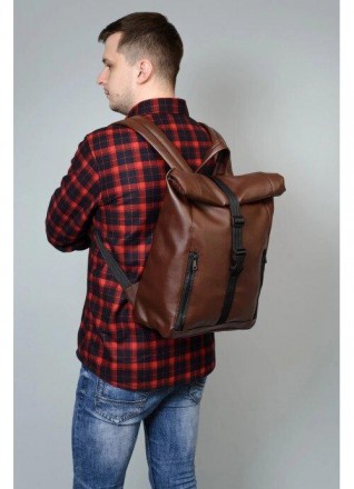 Великий рюкзак коричневий чоловічий спортивний, дорожній розкладний, для ноутбук. . фото 4
