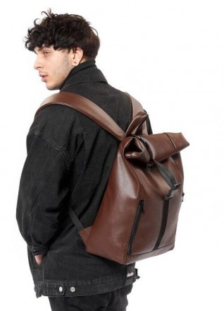 Великий рюкзак коричневий чоловічий спортивний, дорожній розкладний, для ноутбук. . фото 8