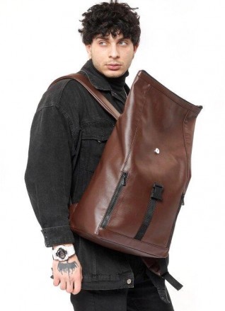 Великий рюкзак коричневий чоловічий спортивний, дорожній розкладний, для ноутбук. . фото 3