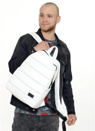 Чоловічий білий рюкзак стильний шкіряний.
Верх:якісна зносостійка водовідштовхув. . фото 4