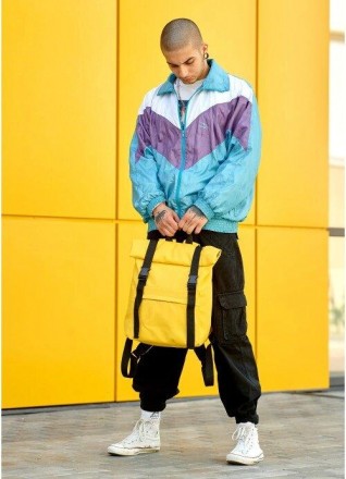 Чоловічий жовтий великий рюкзак місткий, розкладний дорожній, спортивний рюкзак . . фото 9