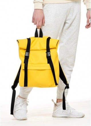 Чоловічий жовтий великий рюкзак місткий, розкладний дорожній, спортивний рюкзак . . фото 7
