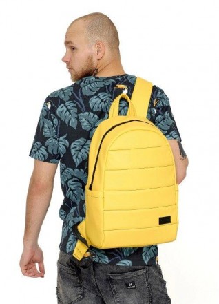 Чоловічий жовтий рюкзак стильний шкіряний.
Верх:якісна зносостійка водовідштовху. . фото 2