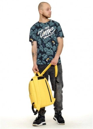 Чоловічий жовтий рюкзак стильний шкіряний.
Верх:якісна зносостійка водовідштовху. . фото 3