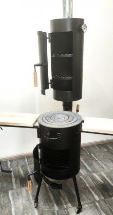 Печь под казан с камерой горячего копчения Печь под котел с модульной приставкой. . фото 4