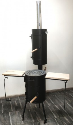 Печь под казан с камерой горячего копчения Печь под котел с модульной приставкой. . фото 3