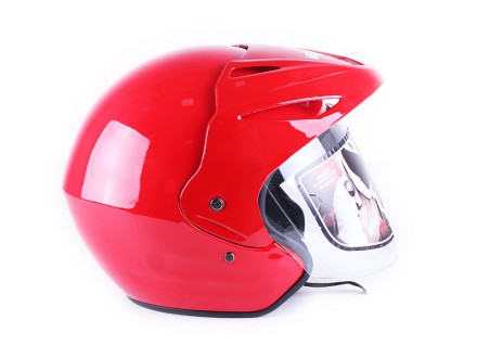 шлем открытый, цвет красный, тип застежки быстрой фиксации, с козырьком, размер . . фото 4