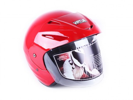 шлем открытый, цвет красный, тип застежки быстрой фиксации, с козырьком, размер . . фото 2