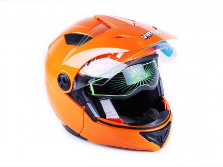 шлем закрытый (трансформер), со встроенными очками, оранжевый, размер L (59/60),. . фото 3