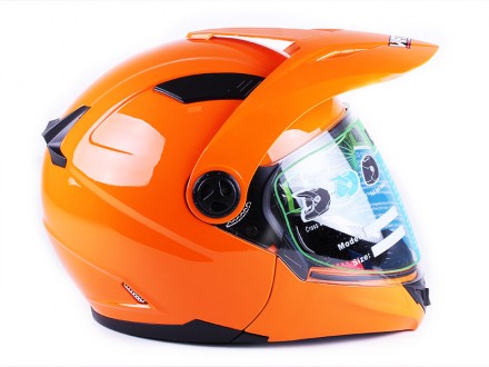 шлем закрытый (трансформер), со встроенными очками, оранжевый, размер L (59/60),. . фото 5