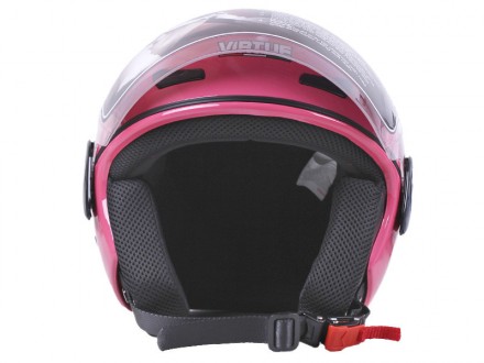 шлем интеграл, цвет розовый, размер S (55/56), тип застежки быстрой фиксации, пр. . фото 5