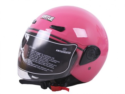 шлем интеграл, цвет розовый, размер S (55/56), тип застежки быстрой фиксации, пр. . фото 2