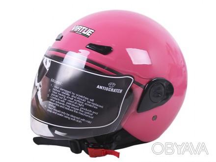 шлем интеграл, цвет розовый, размер S (55/56), тип застежки быстрой фиксации, пр. . фото 1