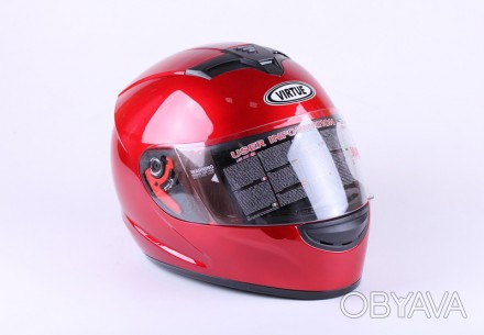 шлем закрытый интеграл, со встроенными очками, красный, размер S (55/56), вес 99. . фото 1