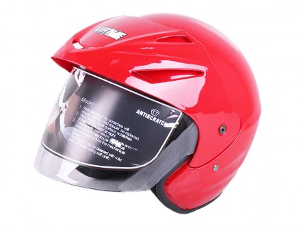 шлем открытый с козырьком, красный, размер S (55/56), вес 800 г, тип застежки бы. . фото 2