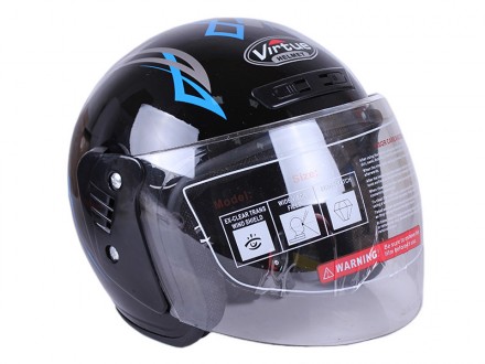 шлем открытый, цвет черный с синим, глянец, вес 800г, тип застежки быстрой фикса. . фото 2