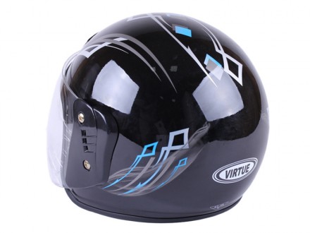 шлем открытый, цвет черный с синим, глянец, вес 800г, тип застежки быстрой фикса. . фото 3