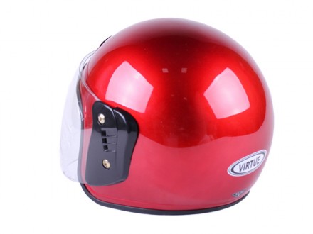 шлем открытый, цвет красный, глянец, вес 800г, тип застежки быстрой фиксации. . фото 3