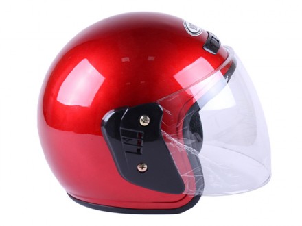 шлем открытый, цвет красный, глянец, вес 800г, тип застежки быстрой фиксации. . фото 4