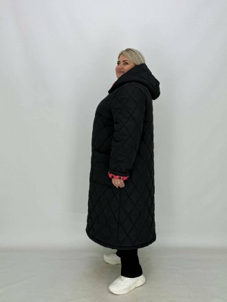 Довге стьобане пальто Горох на змійці
Універсальне та стильне пальто Горох на зм. . фото 8