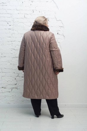 Зимове стьобане пальто Джолі з еко-хутром Супер Батал - це стильний і теплий вер. . фото 6